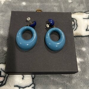 Pin-up Blue hoop earrings